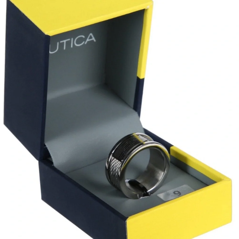 New NAUTICA Men’s Stainless Steel Americana Ring